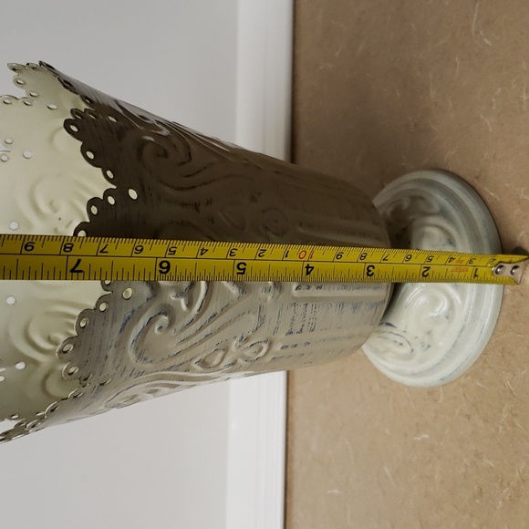 Ivory Painted Metal Vase - Picture 4 of 5